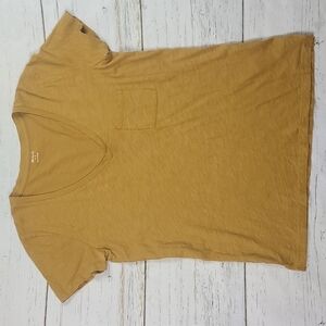Madewell Mustard Yellow V Neck Short Sleeve Tee Size Small